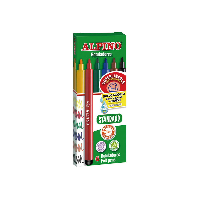 Alpino - Estuche 12 rotuladores standard de colores