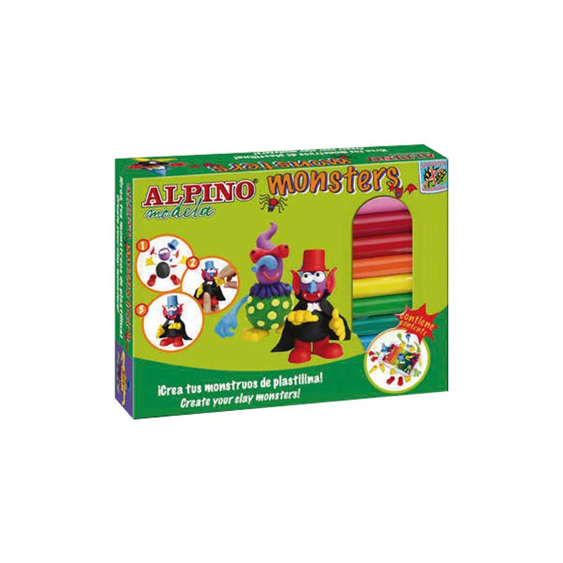 Plastilina Alpino Kit de 6 colores + herramientas + rodillo